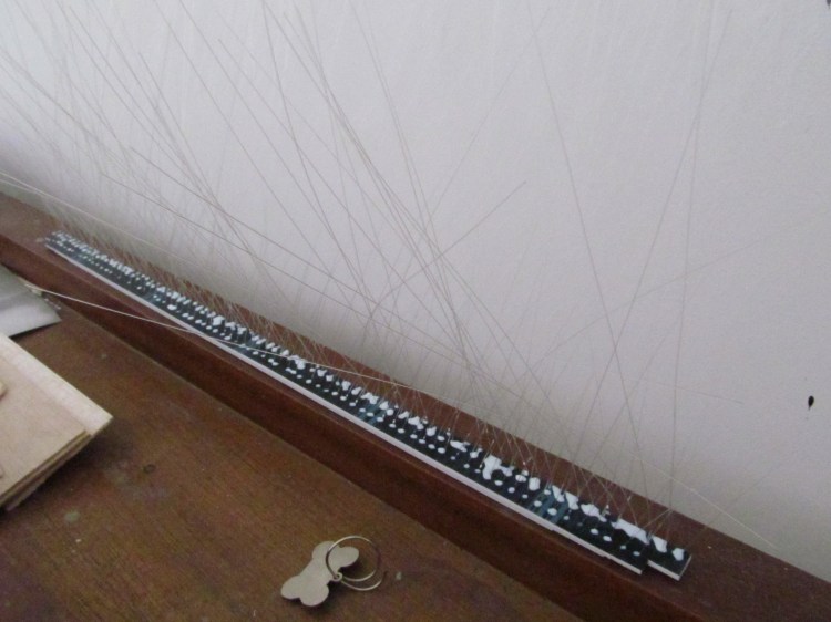 Preparação das varandas das cabines inferiores com fibra óptica.